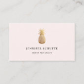 赤面ピンク金ゴールドパイナップル実在島不動産業者 名刺 (正面)