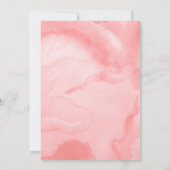 赤面ピンク金ゴールドフェアヤテール婚約パーティ 招待状 (裏面)