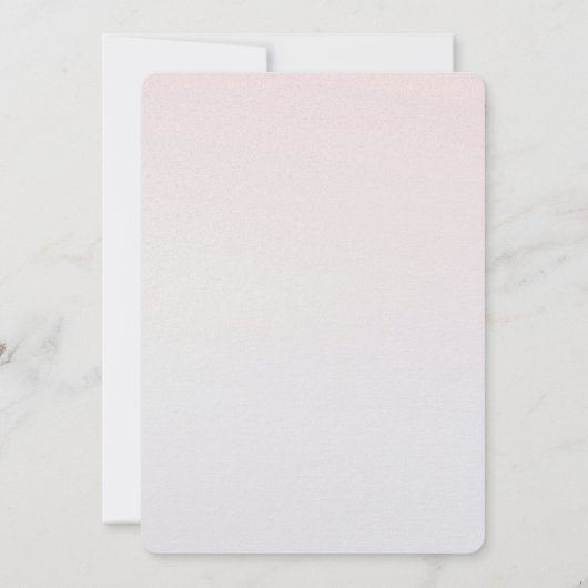 赤面ピンク金ゴールドフェイクグリッタースパークルグラデーション 招待状 (裏面)