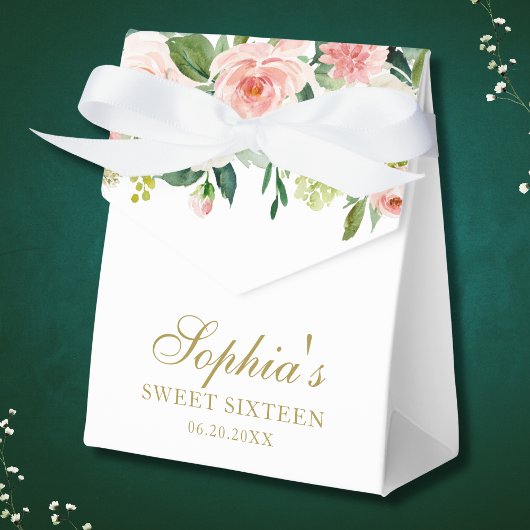 赤面ピンク金ゴールドフローラエレガントベビースウィート16お気に入り フェイバーボックス