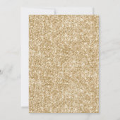 赤面ピンク金ゴールドフローラカボチャ女の子ベビーシャワー 招待状 (裏面)