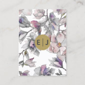 赤面ピンク金ゴールドフローラガーデンボタニッ結婚クス 名刺 (裏面)