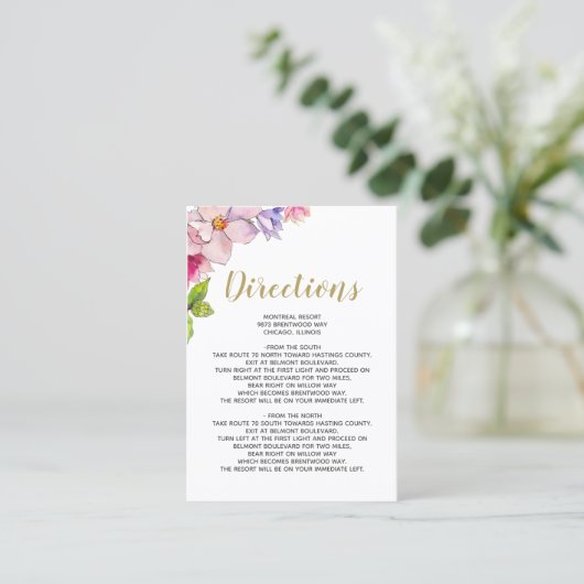 赤面ピンク金ゴールドフローラガーデンボタニッ結婚クス 名刺 (スタンド正面)