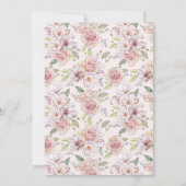 赤面ピンク金ゴールドフローラキンセアニラ15誕生日 招待状 (裏面)