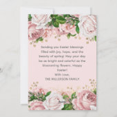 赤面ピンク金ゴールドフローラハッピーイースター シーズンカード (裏面)