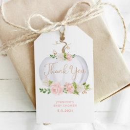 赤面ピンク金ゴールドフローラパンプキンユーラベル ギフトタグ