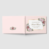 赤面ピンク金ゴールドフローラブライダルシャワーゲストブック ゲストブック (全面)