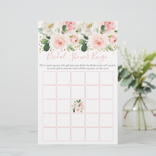赤面ピンク金ゴールドフローラブライダルシャワービンゴゲーム (スタンド正面)