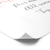 赤面ピンク金ゴールドフローラブライダルシャワーミモザバー ポスター (角)