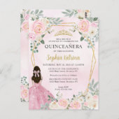 赤面ピンク金ゴールドフローラプリンセスティアラキンセアニラ ポストカード (正面/裏面)