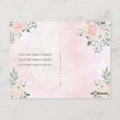 赤面ピンク金ゴールドフローラプリンセスティアラキンセアニラ ポストカード (裏面)