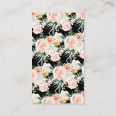 赤面ピンク金ゴールドフローラベビーシャワーおむつラッフル エンクロージャーカード (裏面)