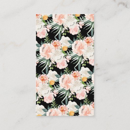 赤面ピンク金ゴールドフローラベビーシャワーおむつラッフル エンクロージャーカード (裏面)