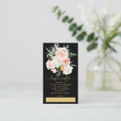 赤面ピンク金ゴールドフローラベビーシャワーおむつラッフル エンクロージャーカード (スタンド正面)