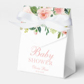 赤面ピンク金ゴールドフローラベビーシャワーエレガント フェイバーボックス (正面サイド)