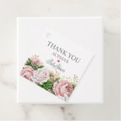 赤面ピンク金ゴールドフローラ小さな女の子ベビーシャワー フェイバータグ (インサイチュ)