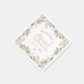 赤面ピンク金ゴールドフローラ結婚ボホブライダルシャワー スタンダードカクテルナプキン (角)