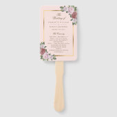 赤面ピンク金ゴールドフローラ結婚式 プログラムファン ハンドファン (正面)