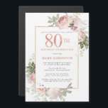 赤面ピンク金ゴールドフローラ80th誕生日パーティー マグネット招待状<br><div class="desc">この誕生日と80回目のエレガントパーティーの招待フェミニンで特別な女性を尊重する。80日は大書ピンク文字。誕生祝い後を追。名誉あるゲストの名前もピンクの大文字で書かれている。残りの文字は柔らかいハト灰色。誕生祝い詳細は、赤面のピンクのバラとセージの緑の飾金ゴールドと一緒にシックなフレームに囲ま葉れている。デザインの間伝統的に、開いた風通しの良い植物性の葉と文字与えはバイブコンテンポラリーだ。残念ながら、80の数字は編集できない。もうもし1年お願いだから、カスタムデザインを作って嬉しいよ。</div>
