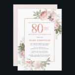 赤面ピンク金ゴールドフローラ80th誕生日パーティー 招待状<br><div class="desc">この誕生日と80回目のエレガントパーティーの招待フェミニンで特別な女性を尊重する。80日は大書バラのピンク文字。誕生祝い後を追。名誉あるゲストの名前もピンクの大文字で書かれている。残りの文字は柔らかいハト灰色。80誕生祝いの詳細は、赤面のピンクのバラとセージの緑の飾金ゴールドで囲まれたシックなフレームに囲ま葉れている。デザインの間伝統的に、開いた風通しの良い植物性の葉と文字与えはバイブコンテンポラリーだ。招待の戻る柔らかいピンクがかろうじて。残念ながら、80の数字は編集できない。もうもし1年お願いだから、カスタムデザインを作って嬉しいよ。</div>