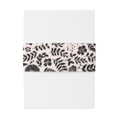 赤面ピンク金ゴールドブラックフローラ結婚ズ 招待状ベリーバンド (裏面例)