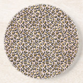 赤面ピンク金ゴールドブラックレオパード印刷 コースター (正面)