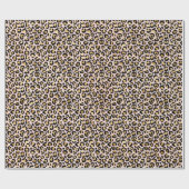 赤面ピンク金ゴールドブラックレオパード印刷 ラッピングペーパー (フラット)