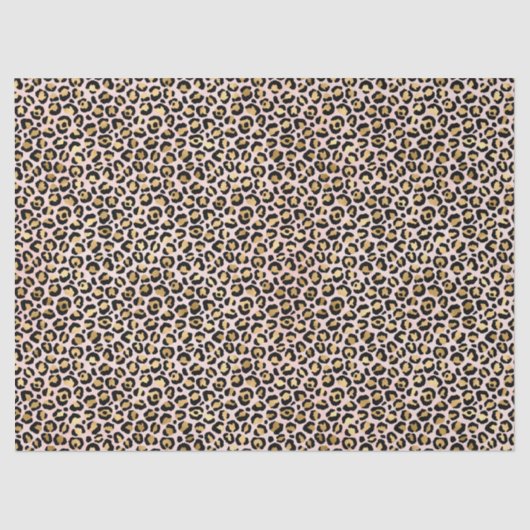 赤面ピンク金ゴールドブラックレオパード印刷   薄葉紙 (正面)