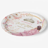 赤面ピンク金ゴールドプリンセスティアラフローラスウィート16 ペーパープレート (アングル)