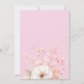 赤面ピンク金ゴールドプリンセスティアラフローラスウィート16 招待状 (裏面)