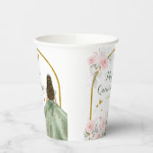 赤面ピンク金ゴールドプリンセスバタフライキンセアニラ 紙コップ (左)