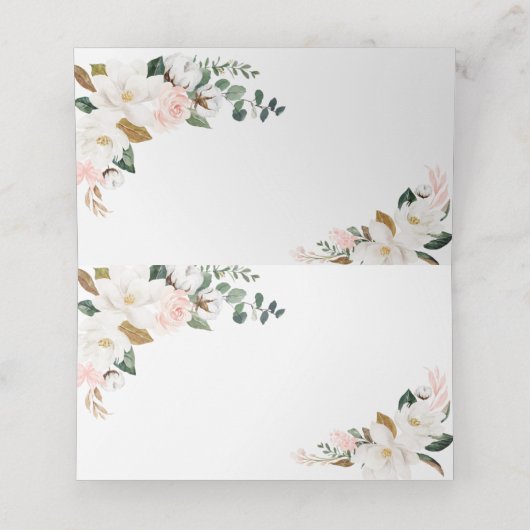 赤面ピンク金ゴールドホワイトフローラ結婚ズ座席表 プレイスカード (内部開封)