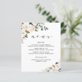 赤面ピンク金ゴールドホワイトマグノリアフローラ結婚のメニュー (スタンド正面)