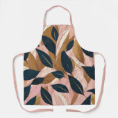 赤面ピンク金ゴールドボホ葉トレンディーコレクション エプロン (正面)