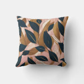 赤面ピンク金ゴールドボホ葉トレンディーコレクション クッション (裏面)