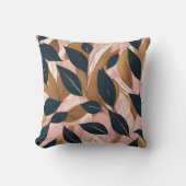 赤面ピンク金ゴールドボホ葉トレンディーコレクション クッション (正面)