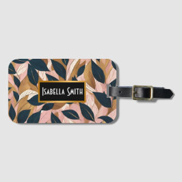 赤面ピンク金ゴールドボホ葉トレンディーコレクション ラゲッジタグ