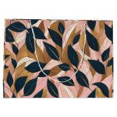 赤面ピンク金ゴールドボホ葉トレンディーコレクション ラージペーパーバッグ (裏面)