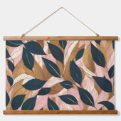 赤面ピンク金ゴールドボホ葉トレンディーコレクション 吊り下げ型タペストリー (正面)