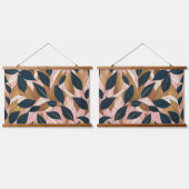 赤面ピンク金ゴールドボホ葉トレンディーコレクション 吊り下げ型タペストリー (ダブル)