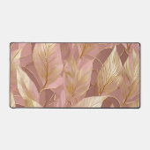 赤面ピンク金ゴールドボホ葉モダンコレクション デスクマット (正面)
