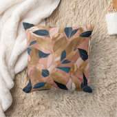 赤面ピンク金ゴールドボホ葉人気があるコレクション クッション (ブランケット)