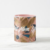 赤面ピンク金ゴールドボホ葉人気があるコレクション マグカップ (中央)