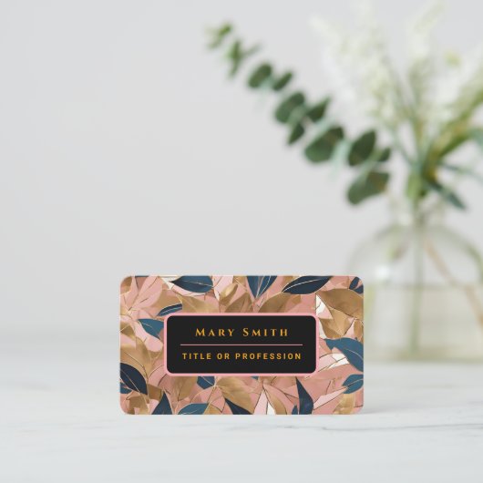 赤面ピンク金ゴールドボホ葉人気があるコレクション 名刺 (スタンド正面)