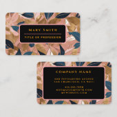 赤面ピンク金ゴールドボホ葉人気があるコレクション 名刺 (正面/裏面)