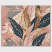 赤面ピンク金ゴールドボモダンホ葉コレクション ラッピングペーパー (フラット)