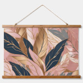 赤面ピンク金ゴールドボモダンホ葉コレクション 吊り下げ型タペストリー (正面)