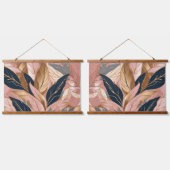 赤面ピンク金ゴールドボモダンホ葉コレクション 吊り下げ型タペストリー (ダブル)