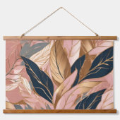 赤面ピンク金ゴールドボモダンホ葉コレクション 吊り下げ型タペストリー (正面2)