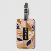 赤面ピンク金ゴールドボー葉ホモダンコレクション ラゲッジタグ (正面縦)
